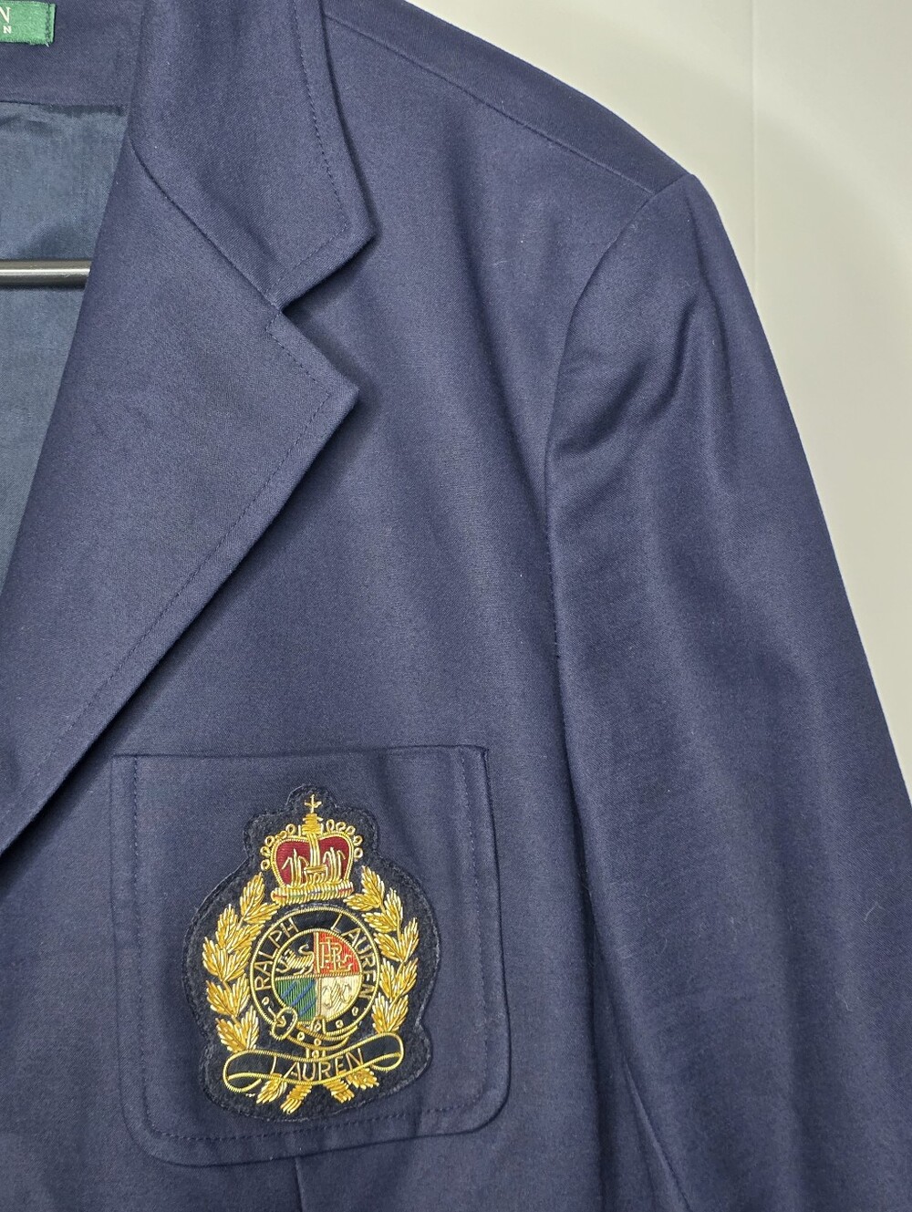 Lauren Ralph Lauren Navy Cotton Crest Blazer Gold Buttons Size 14 Heritage - Picture 3 of 11